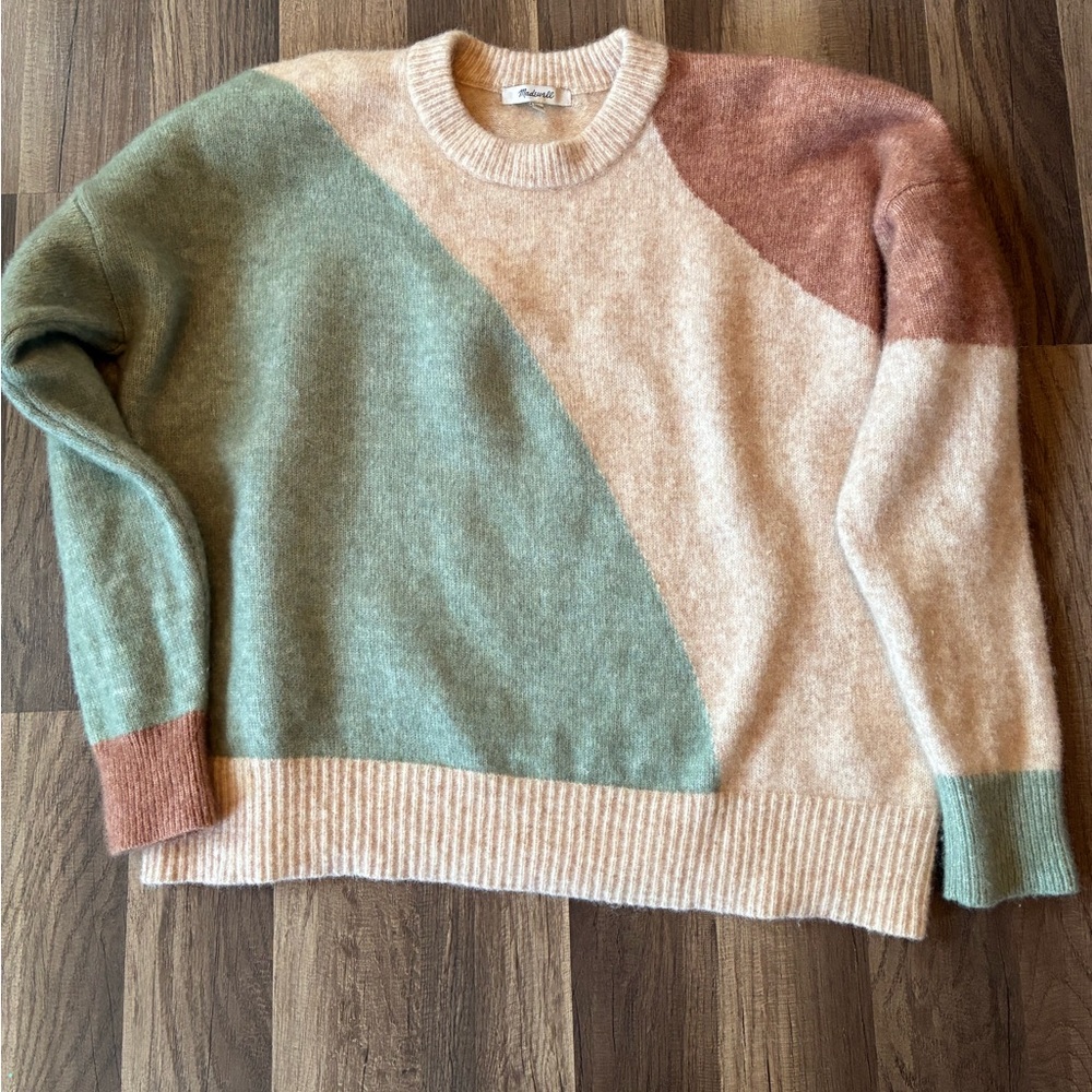 Madewell Cedarbrook Pullover Sweater in Colorblock Size Large - Picture 7 of 13
